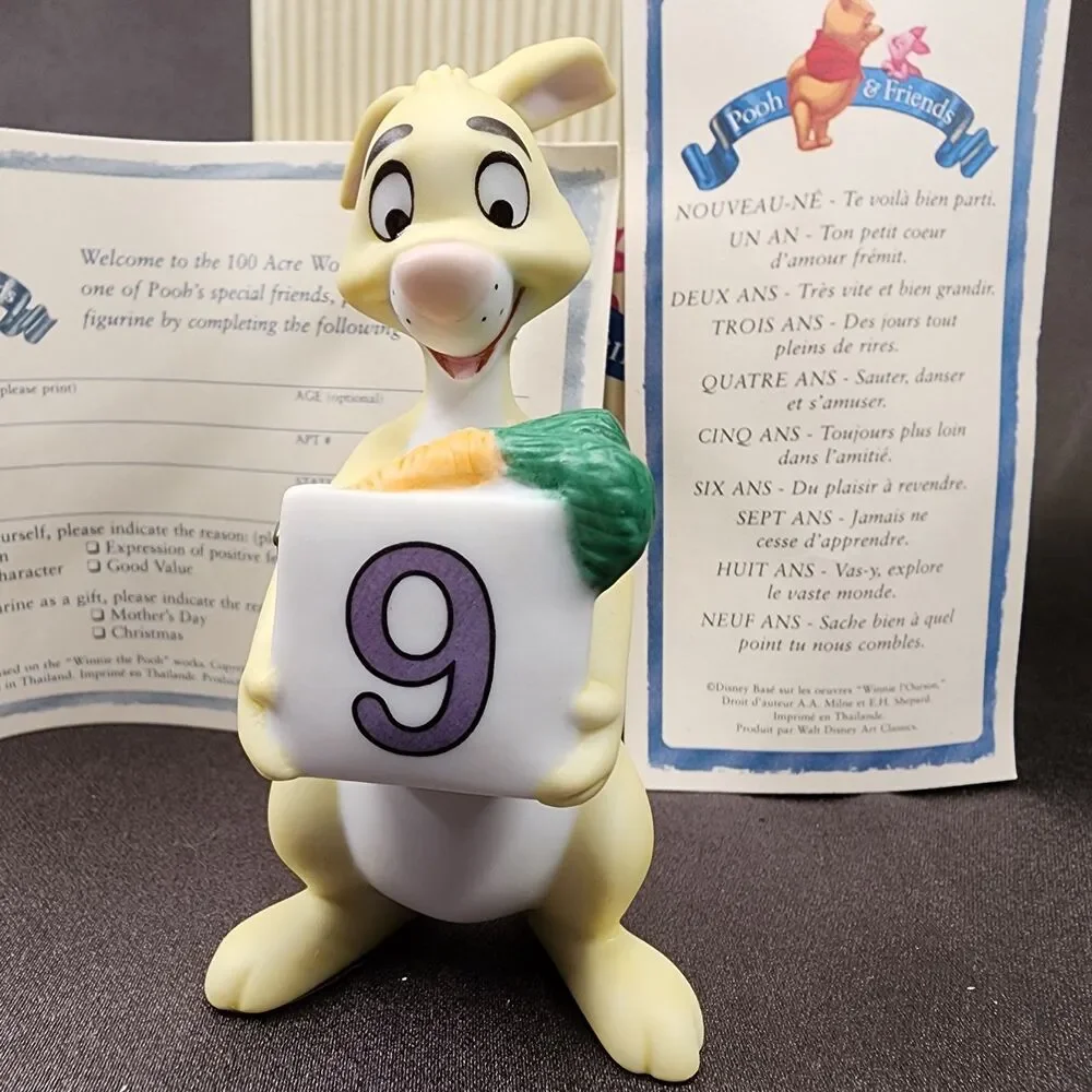 VTG Winnie Pooh & Friends Rabbit Nine Birthday Porcelain Figurine Disney NIB